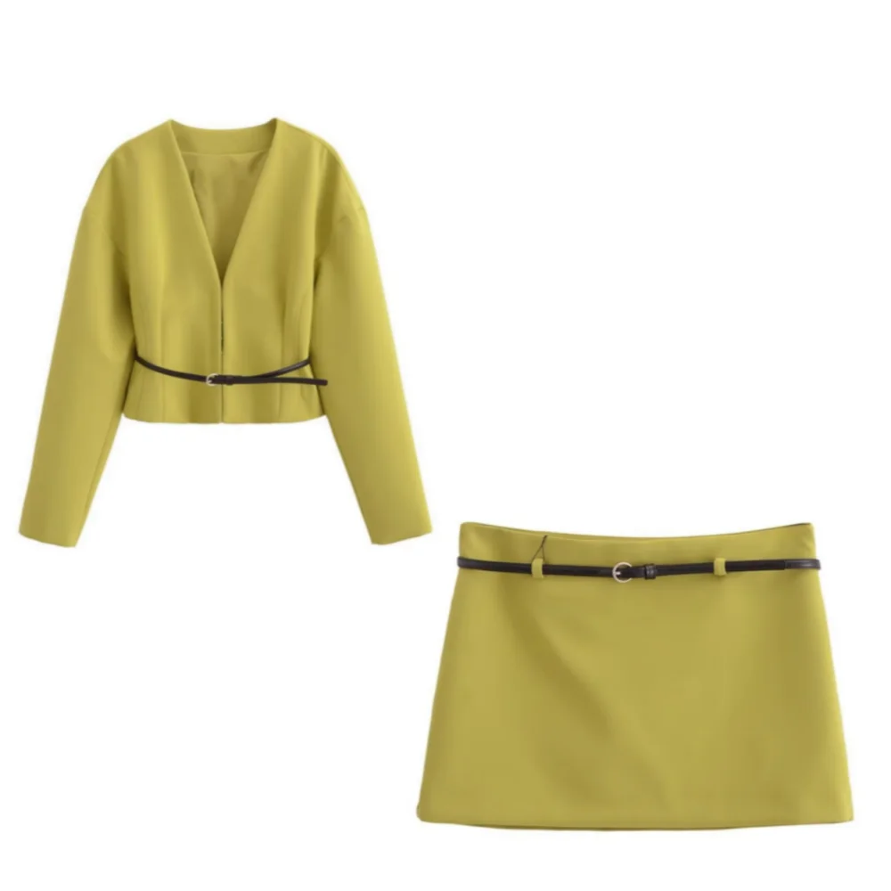 Осенний Женский Темпераментный Повседневный Комплект Платьев С V-образным