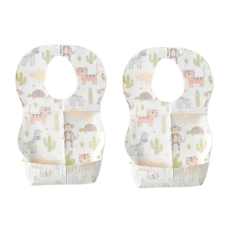 

NEW-20 Pcs Baby Disposable Bibs Non-Woven Fabric Baby Toddler Bibs Feeding Saliva Apron Paper Bibs Portable Bibs