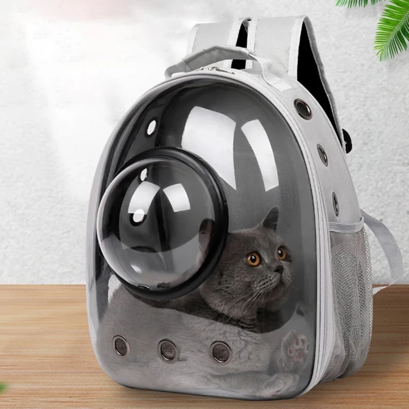 

Воздухопроницаемая портативная переноска для кошек, рюкзак прозрачный для маленьких собак и кошек, уличные дорожные принадлежности