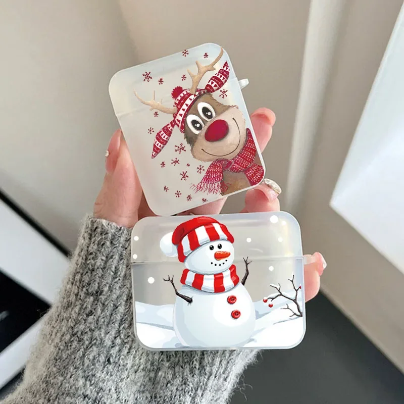 Christmas Reindeer Earphone Case for Airpods 3rd 2 Pro 4th Covers Airpod 3 1 New Year Protective Accessorie Shell Fundas