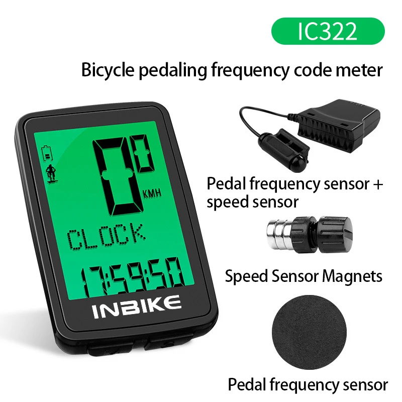 

INBIKE китайский и английский двуязычный велосипед с частотой педалирования, семейный дорожный велосипед, Многофункциональный беспроводной одометр, спидометр