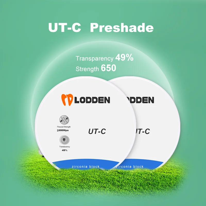 

Dental Lab Zirconia 98mm Transparency49% Strength 650 Block vita16 Block UT-C Preshade dental cad cam roland milling machine