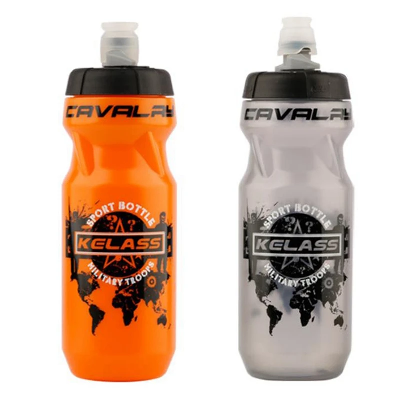 

KELASS 2 Pcs Cycling Water Bottle,Sports Squeeze Water Bottle Leakproof Water Bottle,Sport Bottle 610Ml, Gray & Orange