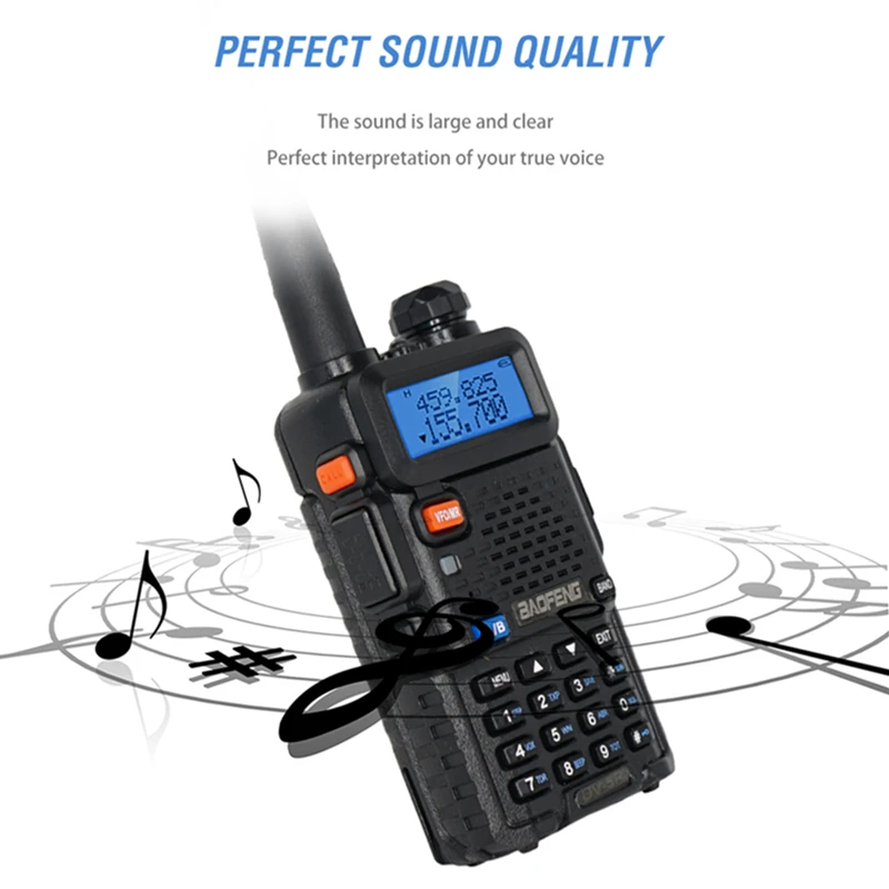 BaoFeng UV-5R Walkie Talkie Two Way Radio Upgrade Version 128CH 8W/5W VHF UHF 136-174MHz&400-520MHz Filing for 10 km Hunting