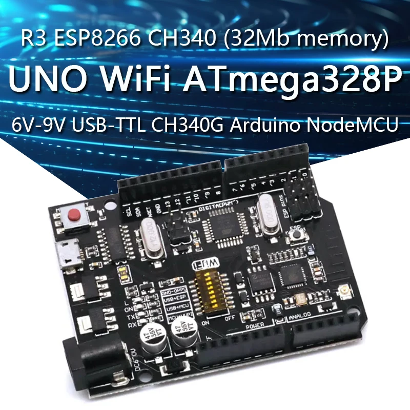 Mega2560 + Wi-Fi R3 ATmega2560 ESP8266 32 Мб памяти Φ CH340 совместимая с Arduino Mega NodeMCU для WeMos MEGA 2560