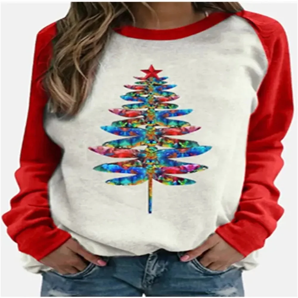 

[New In] Women Casual long sleeves T Shirt 3D Print tree Pattern O-Neck Street Casual Oversized Tops