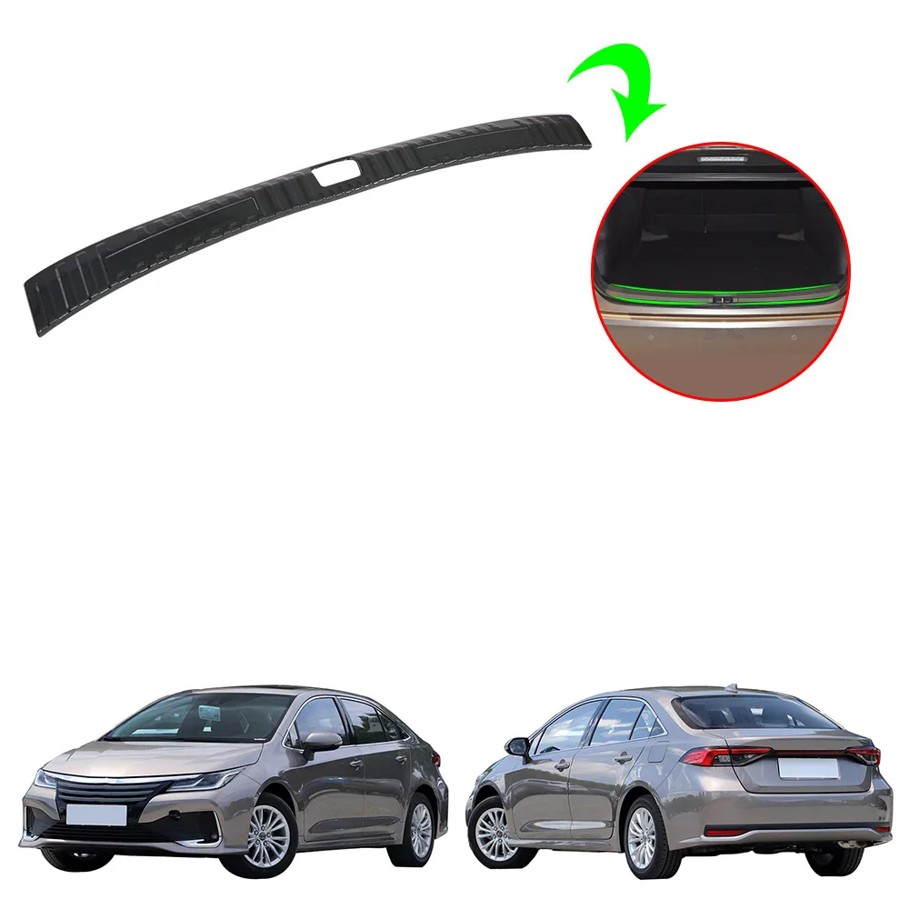 

Silver Steel Imitate Carbon Fiber Steel Car Interior Protector Inner Rear Bumper Foot Plate For Toyota Allion 2021