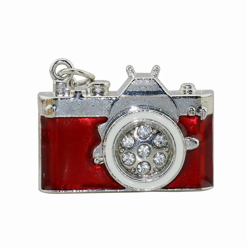 Metal Diamond Camera Usb Flash Drive Mini Pendrive Pink Memory Storage 16GB Gift U Disk Fashion Key Chain Pen |