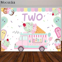 two sweet ice cream backdrop for princess girl birthday party decoration photo background newborn photography props professional