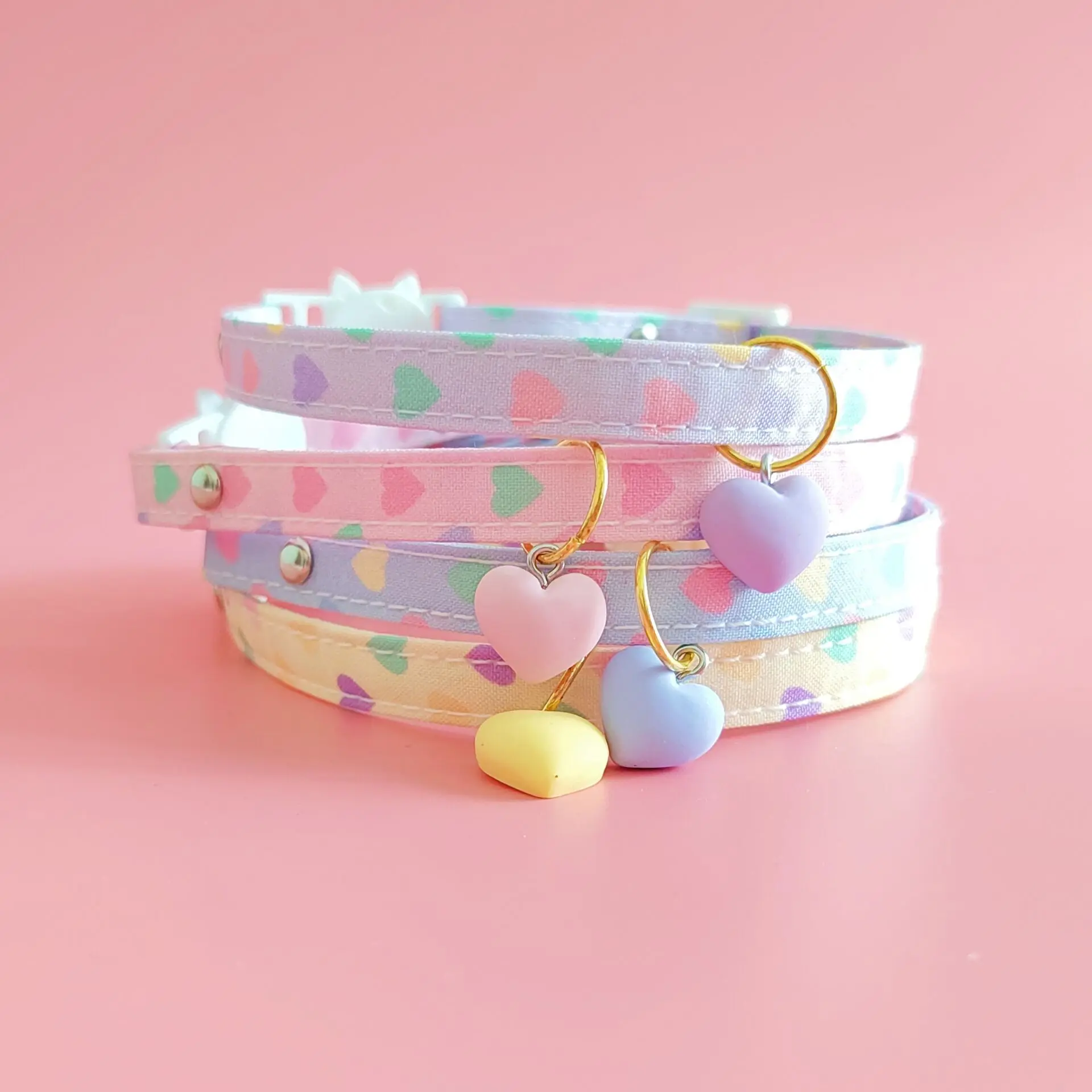 

Cat collar pet accessories dog collar cute sweet color silent adjustable safety buckle