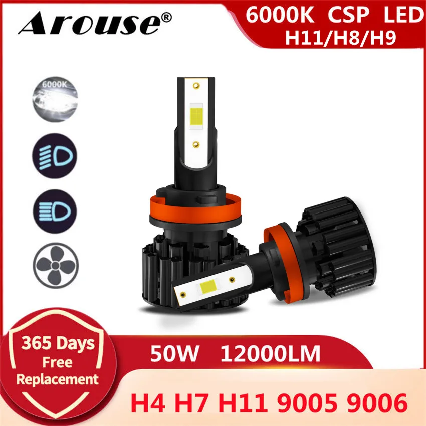 

2Pcs H11 Led Headlight H7 H11 H4 Led Bulb 9005 9006 HB3 HB4 Led Light Bulbs 50W 12000LM 12v Car Light Headlamp Fog Lights Z3