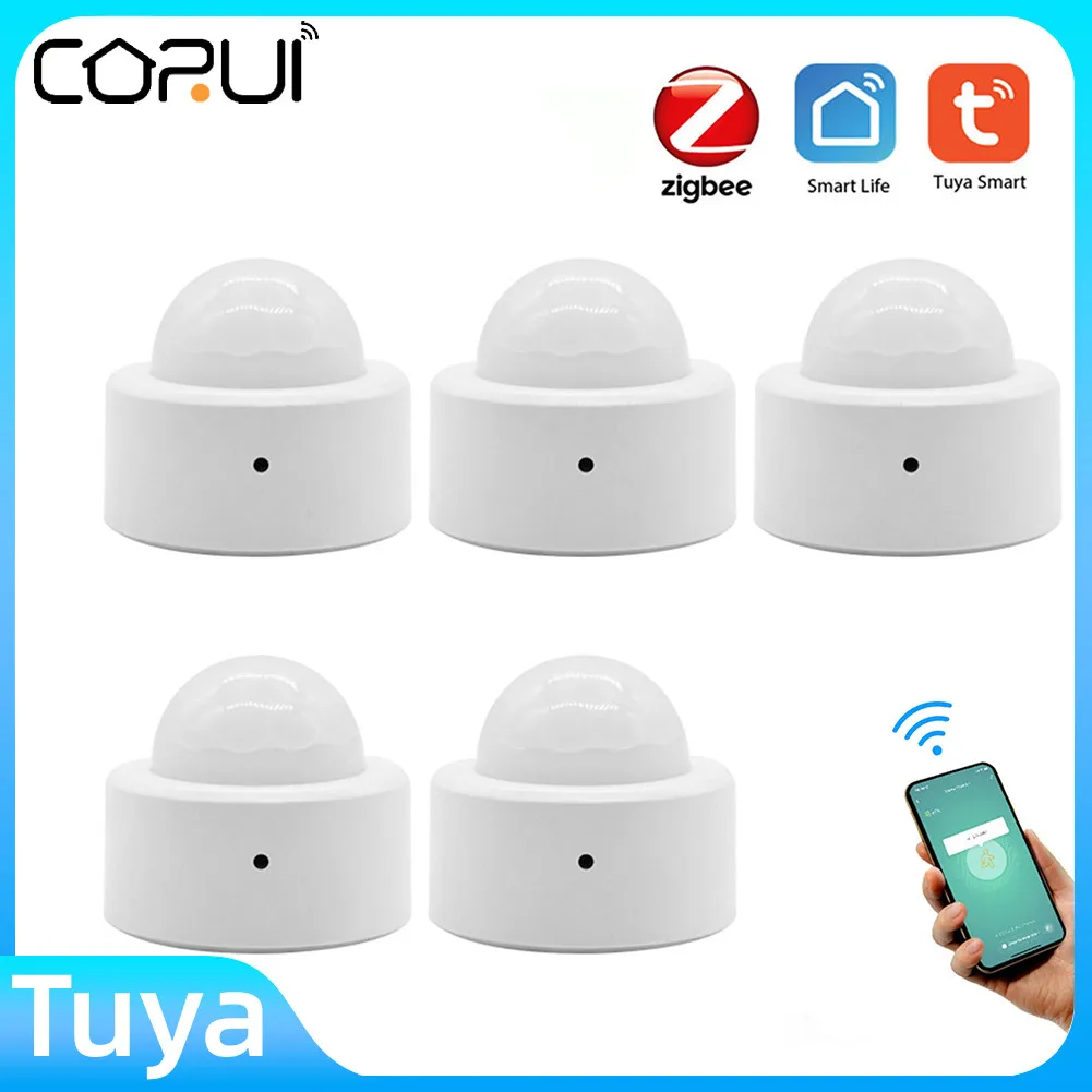 CORUI Tuya Zigbee PIR Motion Smart Sensor Wireless Body Infrared Detector Security Tuya/Smart Life App Control Alexa Google Home