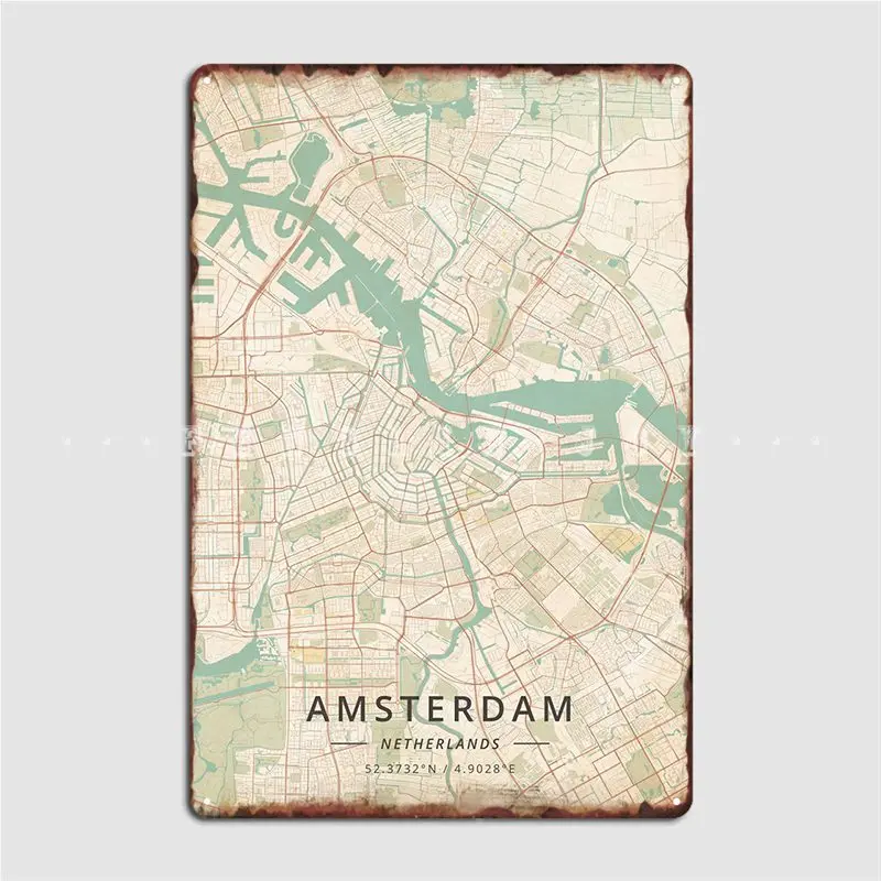 

Amsterdam Netherlands Metal Plaque Poster Garage Club Garage Decoration Cinema Garage Customize Tin Sign Poster