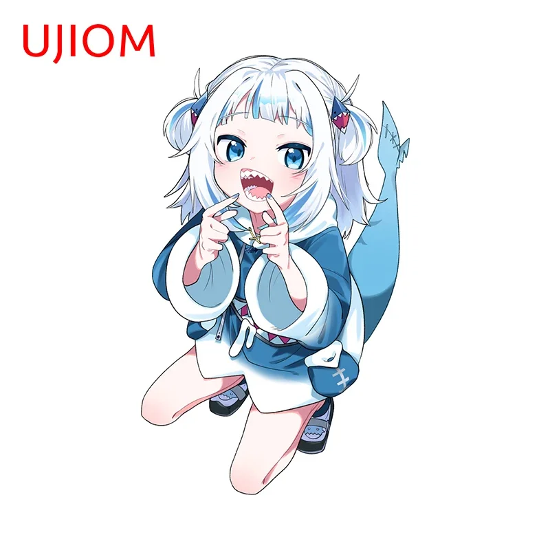 UJIOM 13 см × 8 Hololive Gawr Gura Kawaii стильные наклейки на стену захватывающие толстый хвост