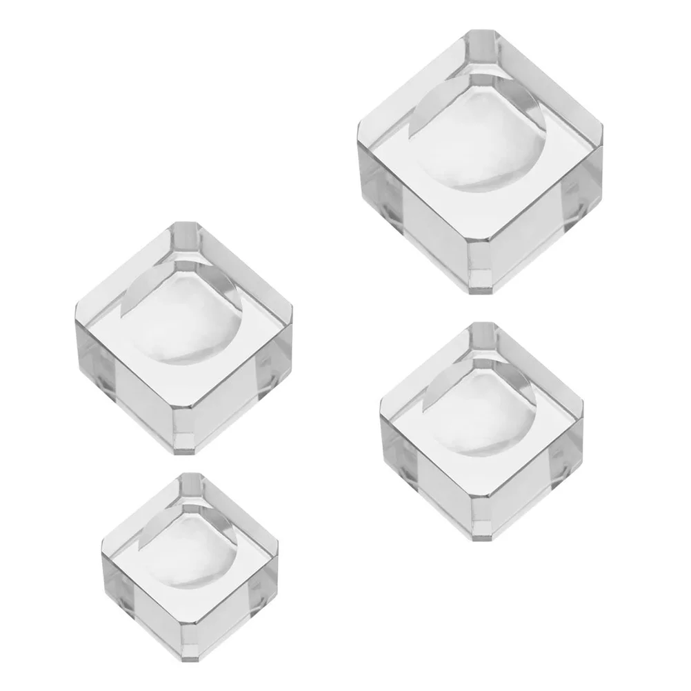 

4pcs Glass Desktop Crystal Balls Bases Decorative Crystal Balls Storage Racks