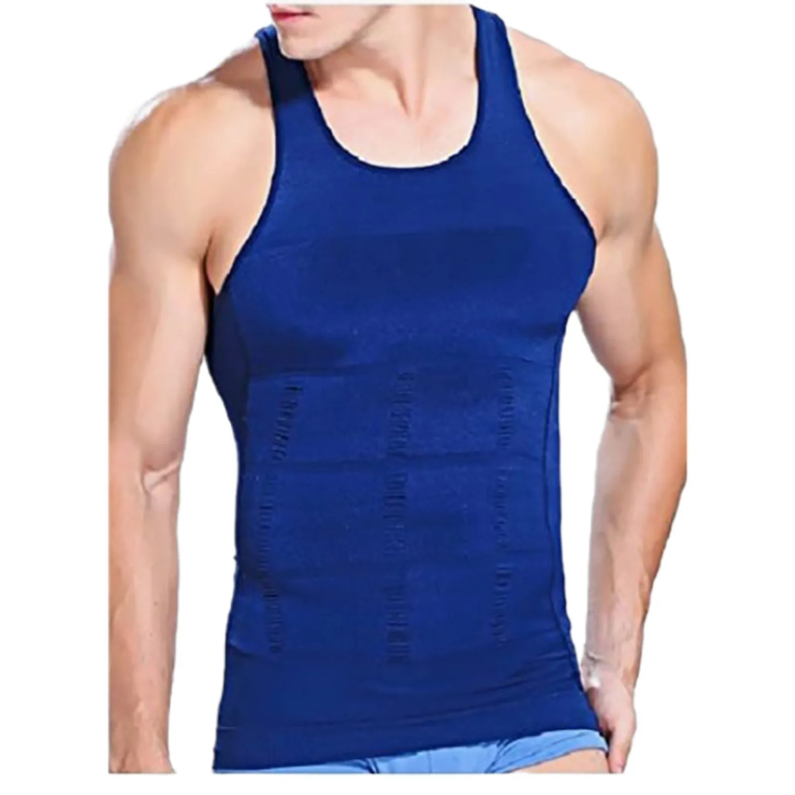 

Men tops Sport Fitness Tees Vest Solid Color Summer Gym Tank Tops Vest Tunic T-Shirt Workout Compression Base Stretch Sports