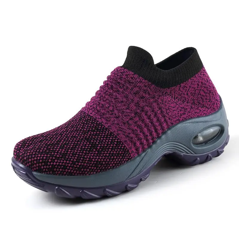Women Shoes Sneakers Running Shoes New Mesh Breathable Mix Colors Platform Slip-On Female Sports Shoes female