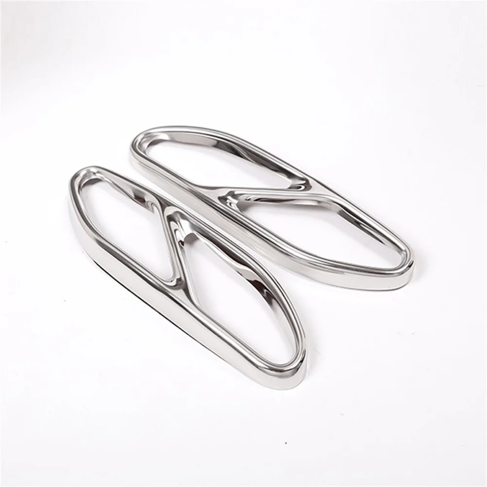

Stainless Steel Rear Exhaust Muffler Tip End Pipe Trim For Benz S-Class 18-2022 Car Rear Dual Exhaust Muffler End Pipe Stickers