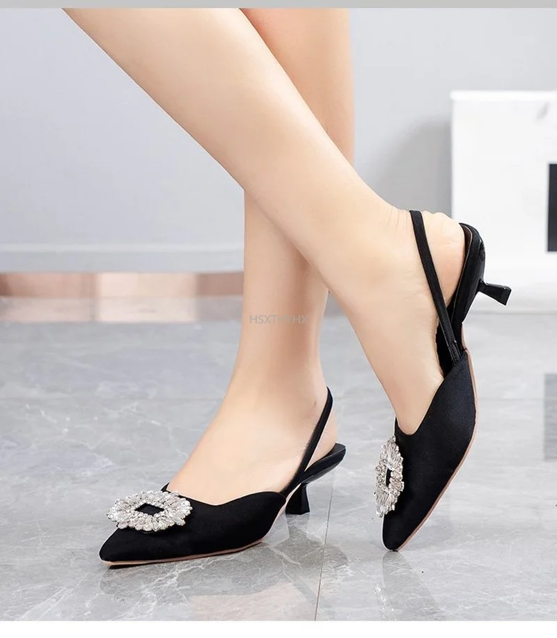 

Сексуальные привлекательные модные брендовые дизайнерские туфли с пряжкой со стразами, женские сандалии на низком тонком каблуке, сандали...