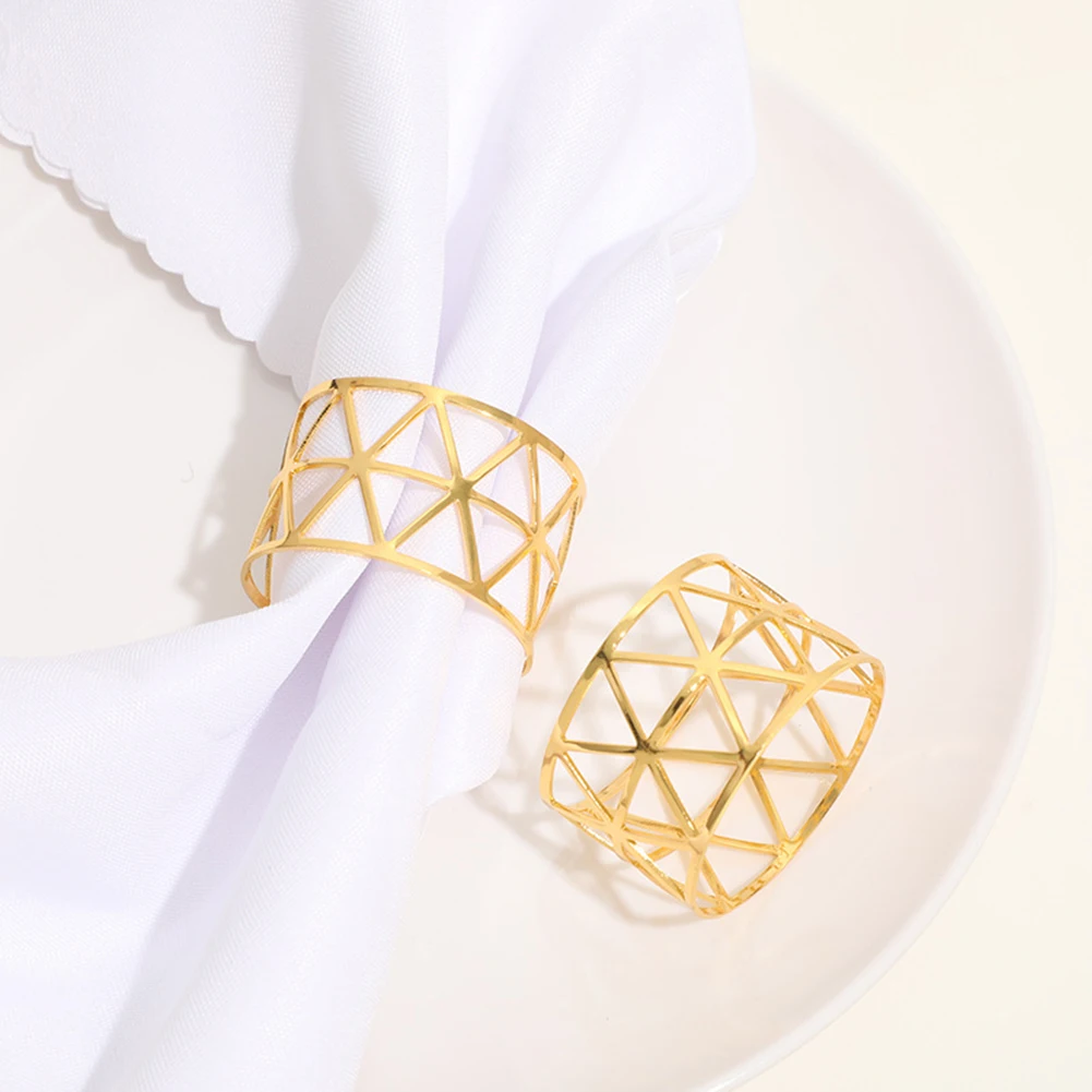

6Pcs Gold Silver Napkin Rings Wedding Towel Holder Buckle Birthday Party Table Decoration Christmas Dinner Table Napkin Holders