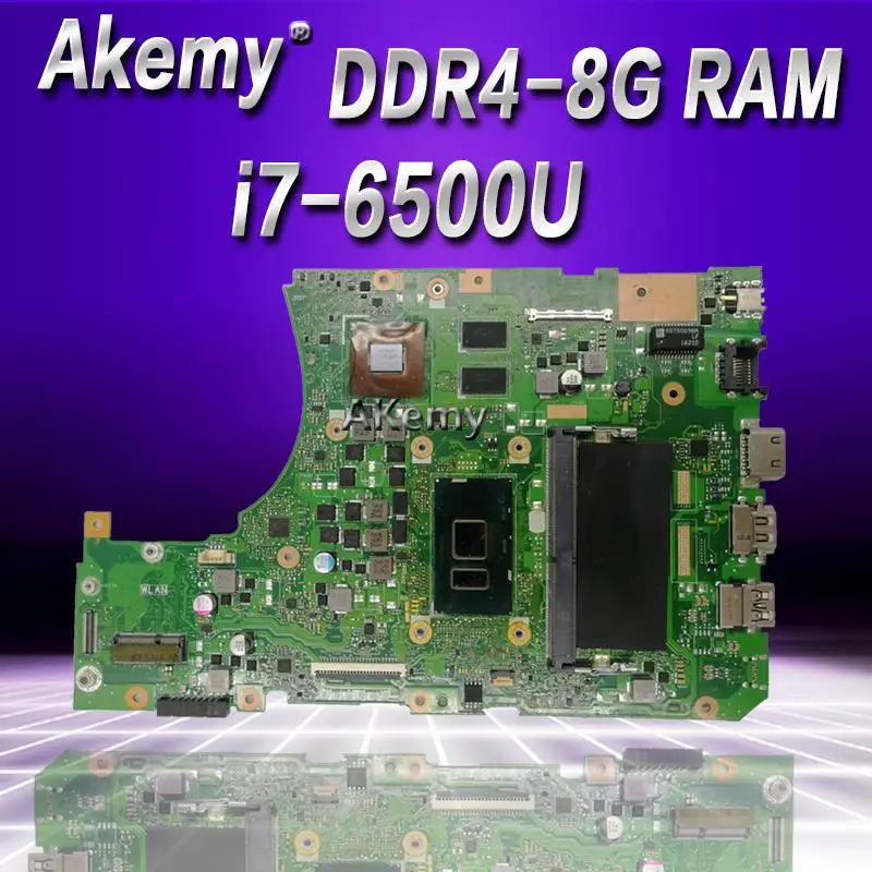 

Akemy X556UV материнская плата для ноутбука DDR4 8 ГБ ОЗУ быстрая для Asus X556UQ X556UV X556UB X556UR X556U тестовая материнская плата X556UV материнская плата