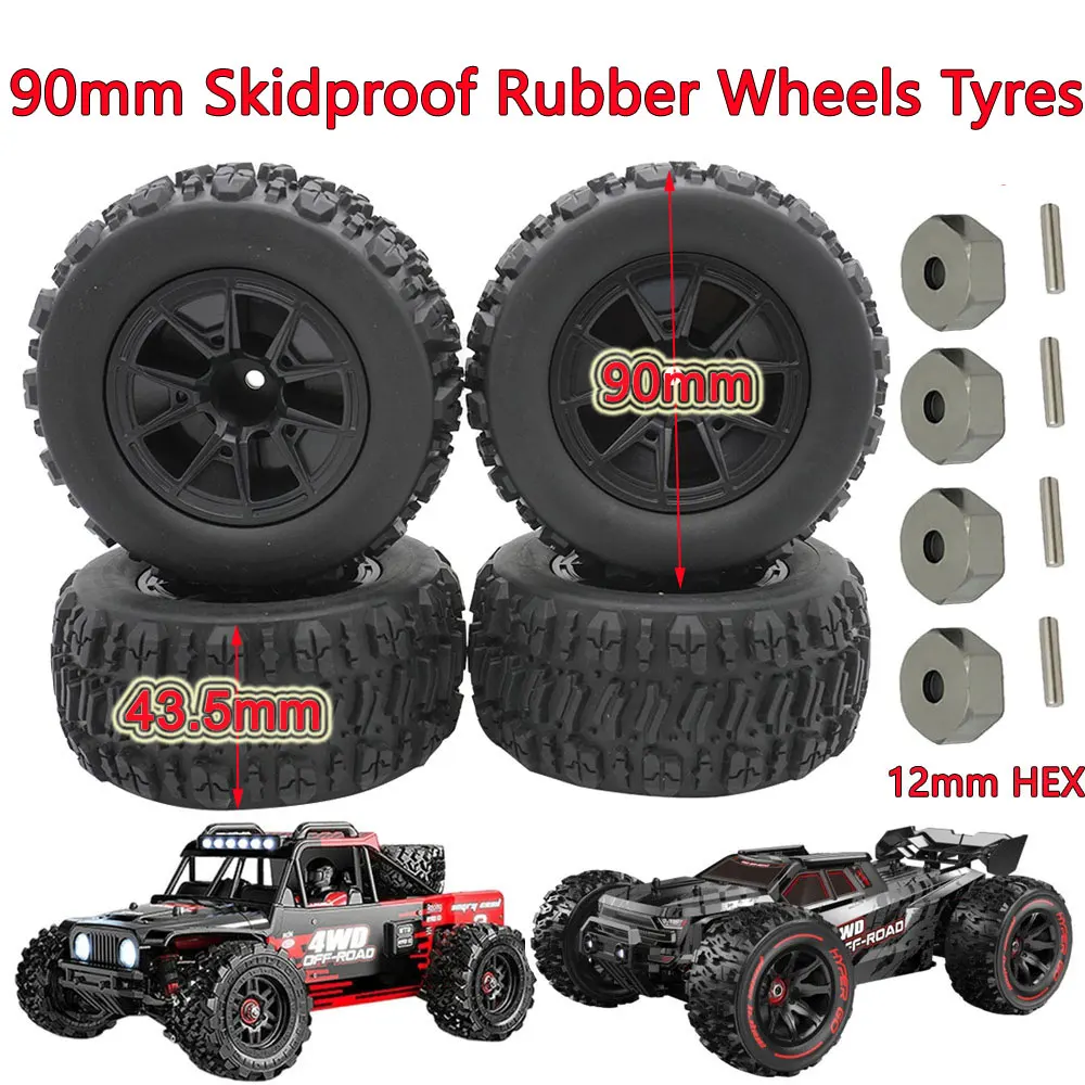 4 шт. 90 мм внедорожник монстр-Трак фотоколеса 12 шестигранные ступицы для 1/14 Wltoys