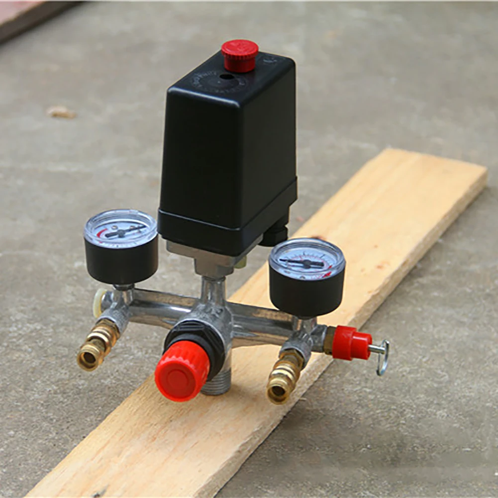 

Pump Aluminum Durable Bracket Accessories Workshop Equipment Air Compressor Manifold Gauges Tool Switch Set Easy Install