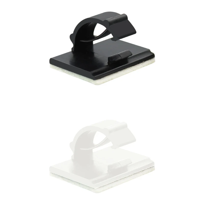 

10pcs Cable and Wire Clamp Self-adhesive Cable Tie Rectangle Tidy Desk Holder New Dropship