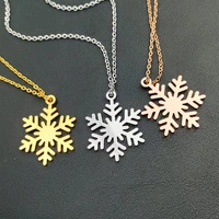 stainless steel for womens necklaces personalized snowflake pendant cross chain choker jewelry gifts wholesale colares feminino