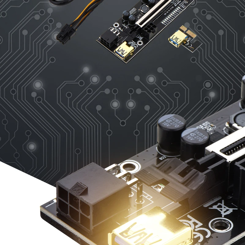 PCIE Riser V011 Pro PCI-E для видеокарты 011 PCI Express X16 USB 3.0 6P кабель питания майнинга биткоинов