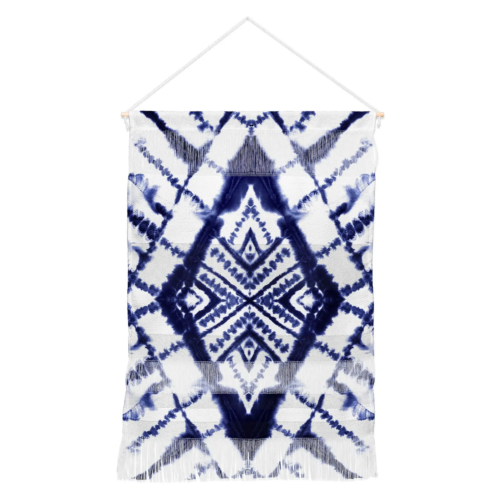 

Free Shipping Jacqueline Maldonado Dye Diamond Indigo Hanging Tapestry