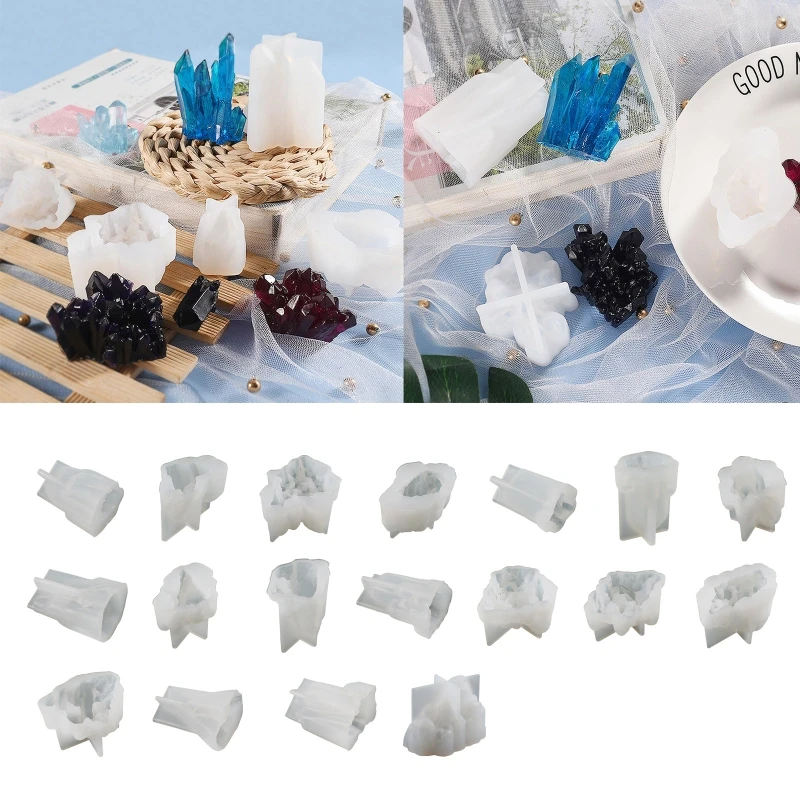 

Diy Epoxy Crystal Cluster Mould Rockery Stone Ice Crystal Pillar Candle Mould