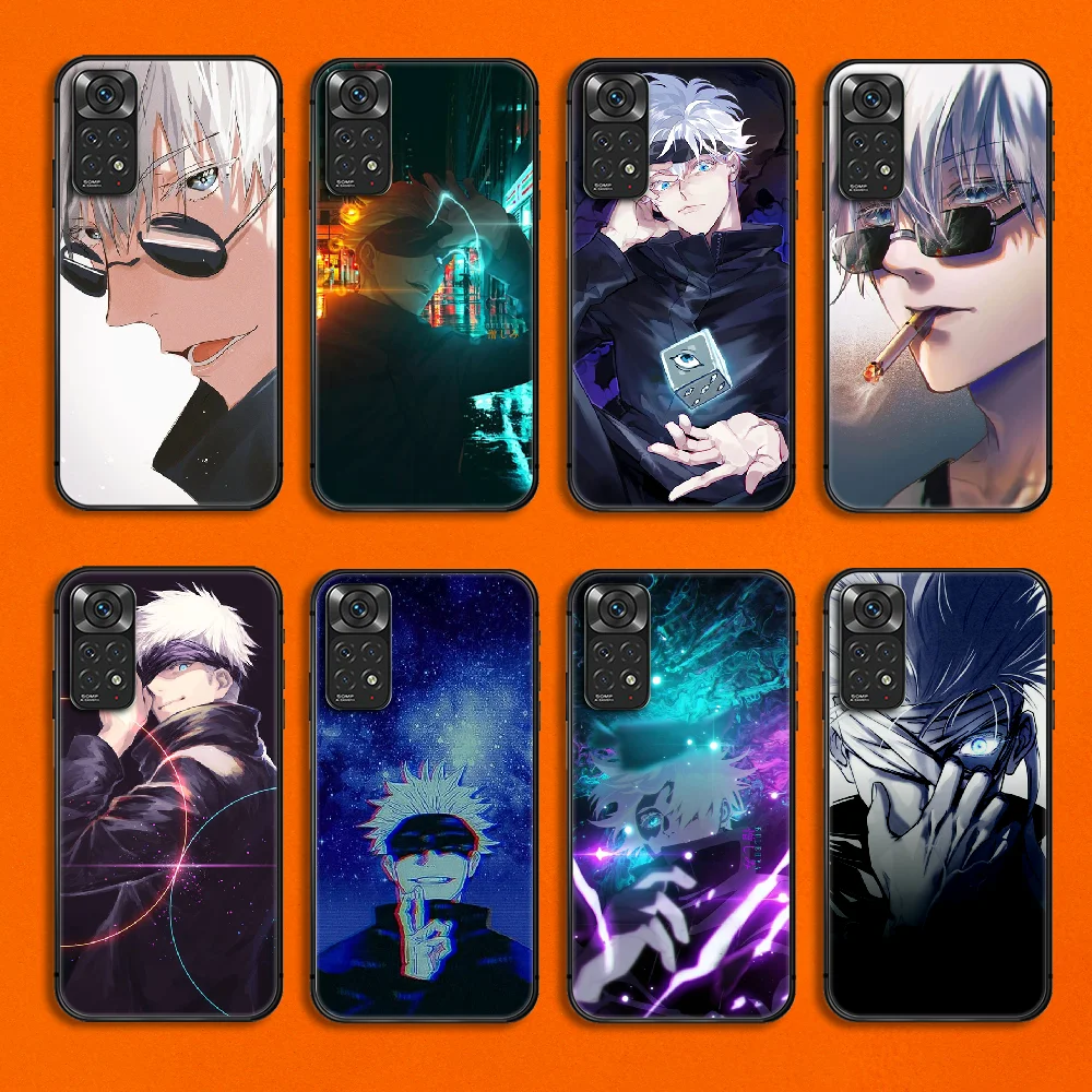 

Saturo Gojo Jujutsu Kaisen Phone Case Cover For Xiaomi Redmi Note K50 7 8 9 10 11 12 A C E T S Ultra Pro Plus TPU Soft Black