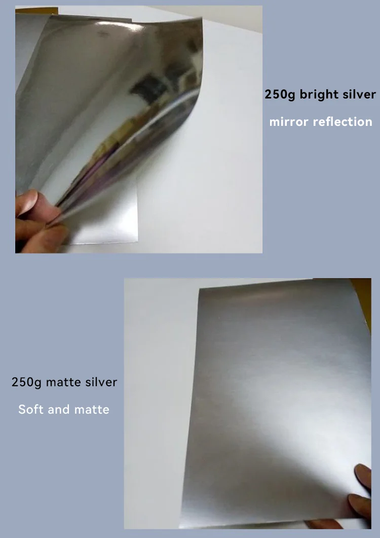 

6 Pieces 250gms A4 20cmx30cm, Single -sided Bright Silver Cut Paper for Cutting Dies Matte Foil Card