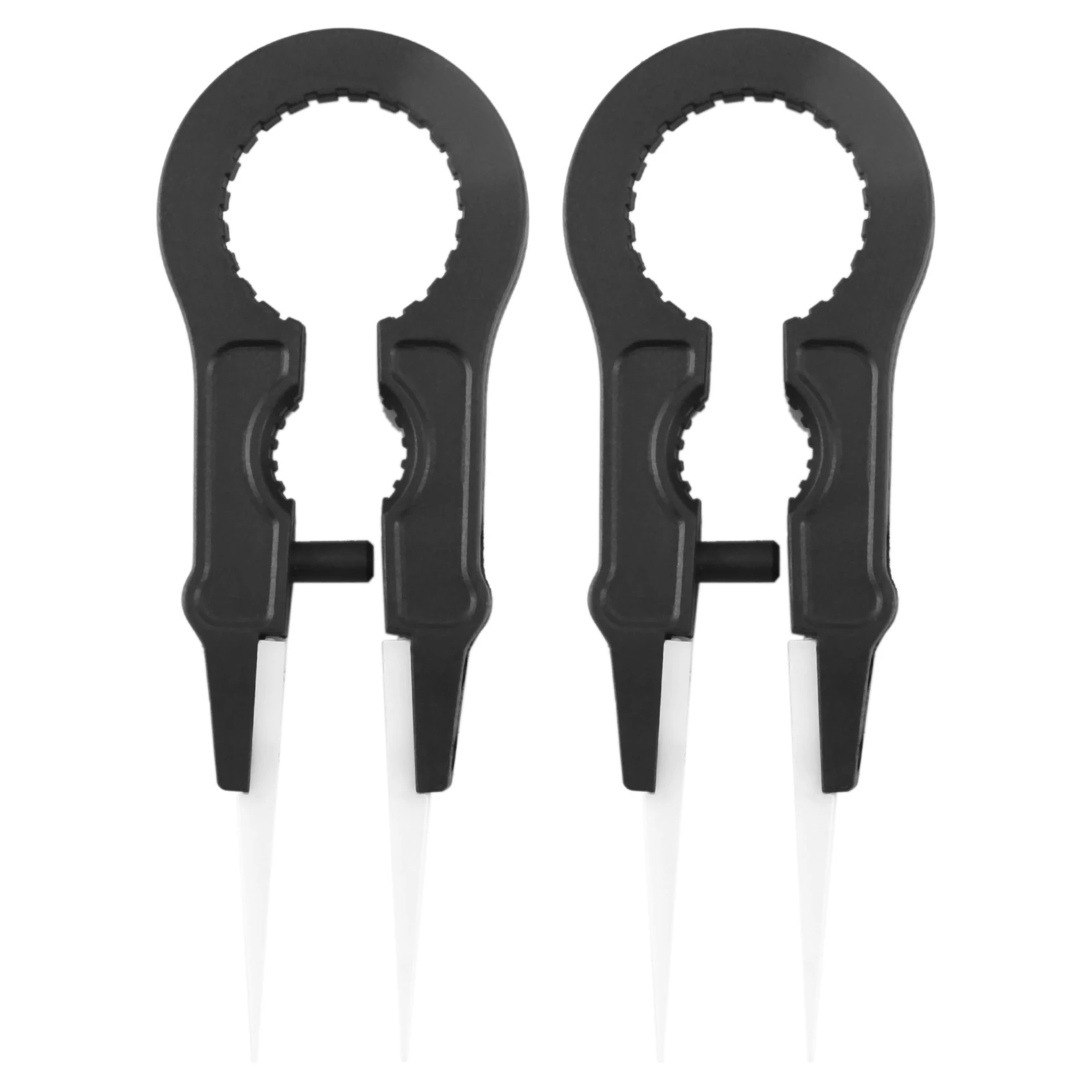 

2X Heat Resistant DIY Multifunctional Screwdriver Pointed Tip Ceramic Tweezers Stainless Steel Handle