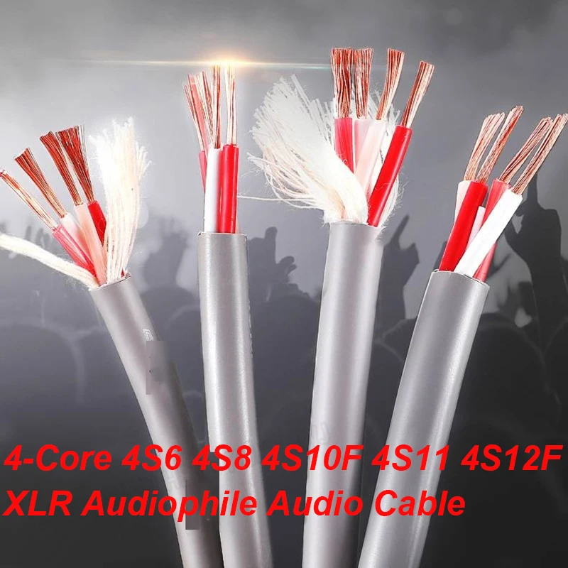 

1m 4-Core 4S6 4S8 4S10F 4S11 4S12F XLR Audiophile Audio Cable Horn Speaker Cable Anti-bend Sheathed Cable 4*2.18 Sq.