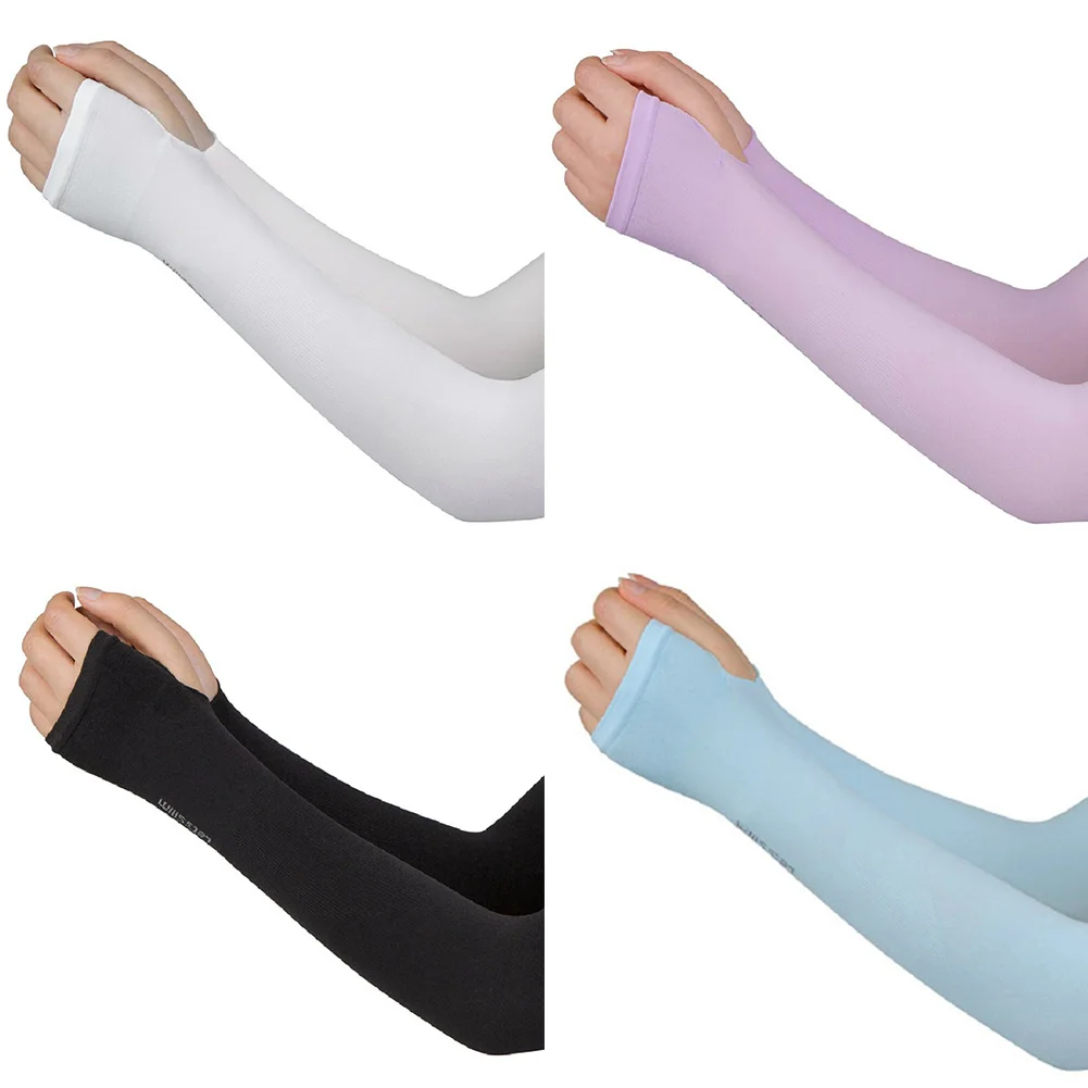 

1 Pair Men Women Thin Long Arm Sleeves Ice Silk Armguards Driving Cycling Running Fishing Clambing Sleeve Sun Protection