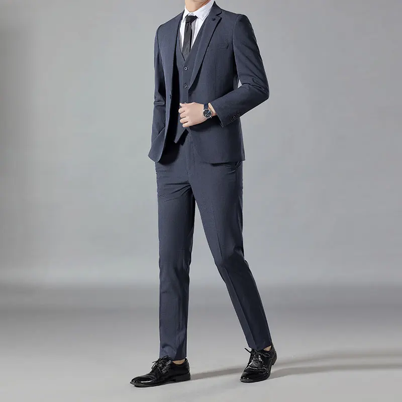 

2023 высококачественный деловой костюм (костюм + жилет + брюки), стильный и красивый повседневный эксклюзивный мужской костюм, облегающий комплект из 3 предметов