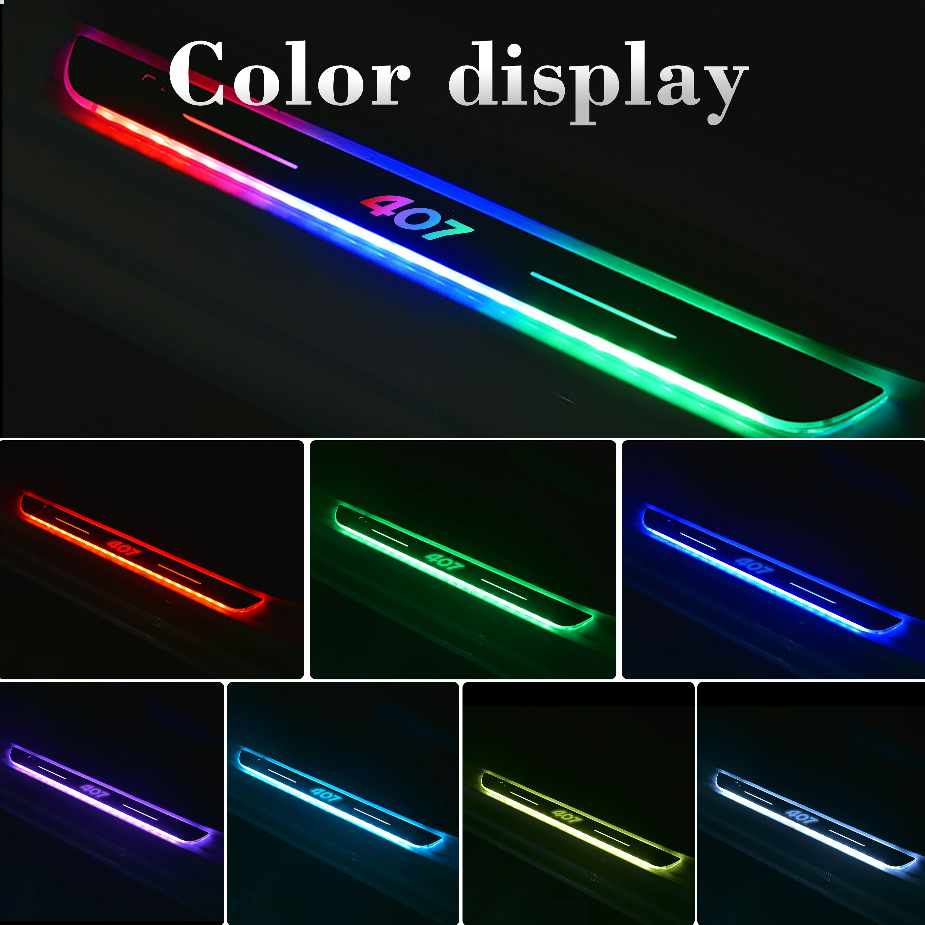 Car Door Sill Decoration Welcome Pedal Atmosphere Styling Accessories For Peugeot 407 508 Magnetism Car Threshold LED RGB Light