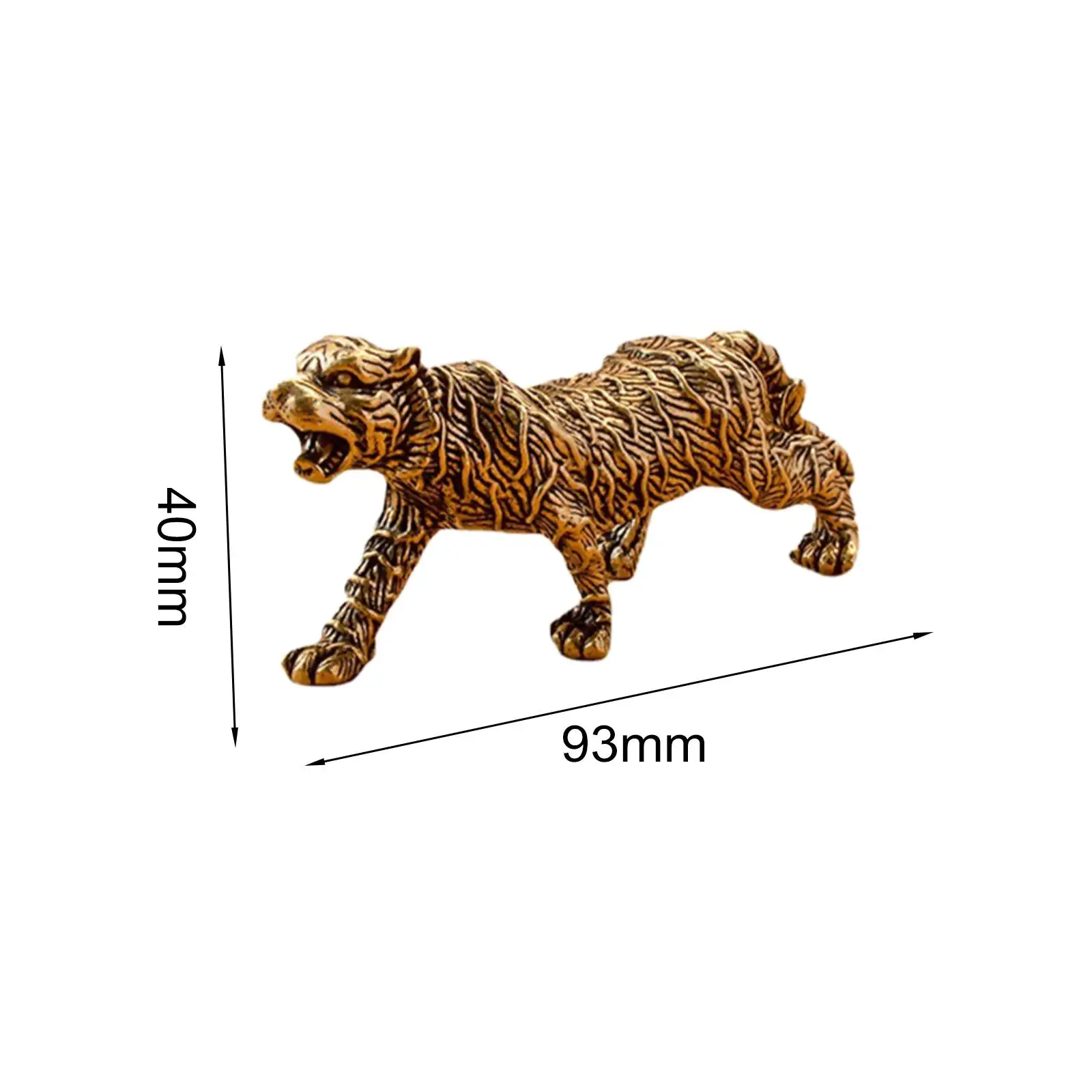 

Brass Tiger Statue Vivid Collectible Home Decoration Copper Tiger Ornament Figurines for Study Room Car Office Dining Room Table