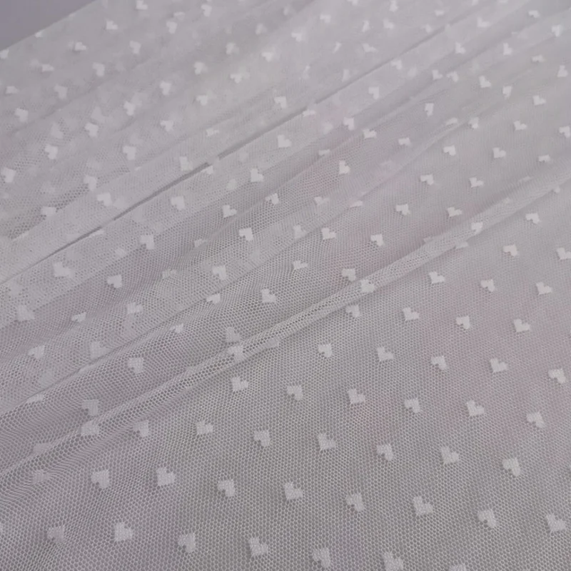 Тюлевая ткань с вышивкой в виде сердца кружевной сетчатый материал для женского