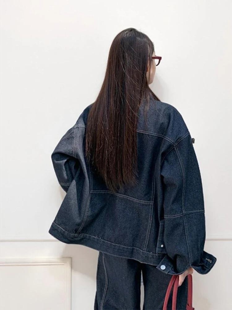 Винтажная женская лоскутная джинсовая куртка джинсовые комплекты пальто с