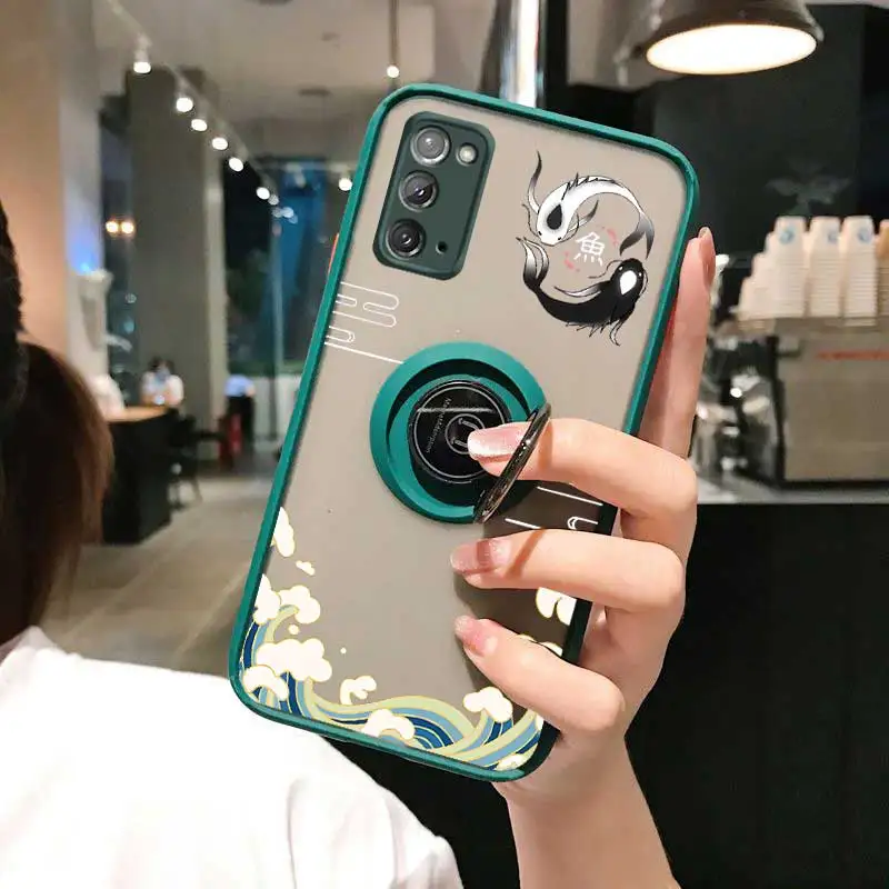 Чехол для телефона Note20 Balance of Koi с кольцом Samsung Galaxy Note 20 10 9 8 Ultra Plus M54 M34 M33 F15 M14 M13