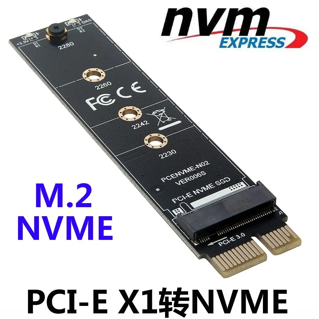 Адаптер PCIE-M2 NVMe SSD M2 PCIE X1 Raiser PCI-E PCI Express M Соединитель в форме ключа поддерживает 2230 2242 2260 2280 M.2 SSD полную скорость