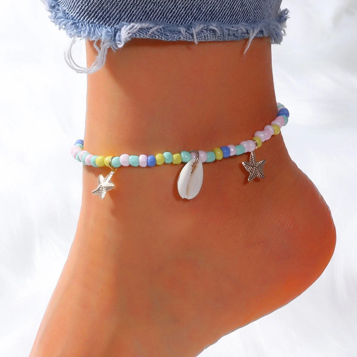 

New Shell Beads Starfish Anklets for Women Beach Anklet Leg Bracelet Handmade Bohemian Foot Chain Boho Jewelry Sandals Gifts