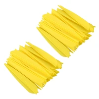 arrows vanes 4 inch plastic feather fletching for diy archery arrows 100 packyellow