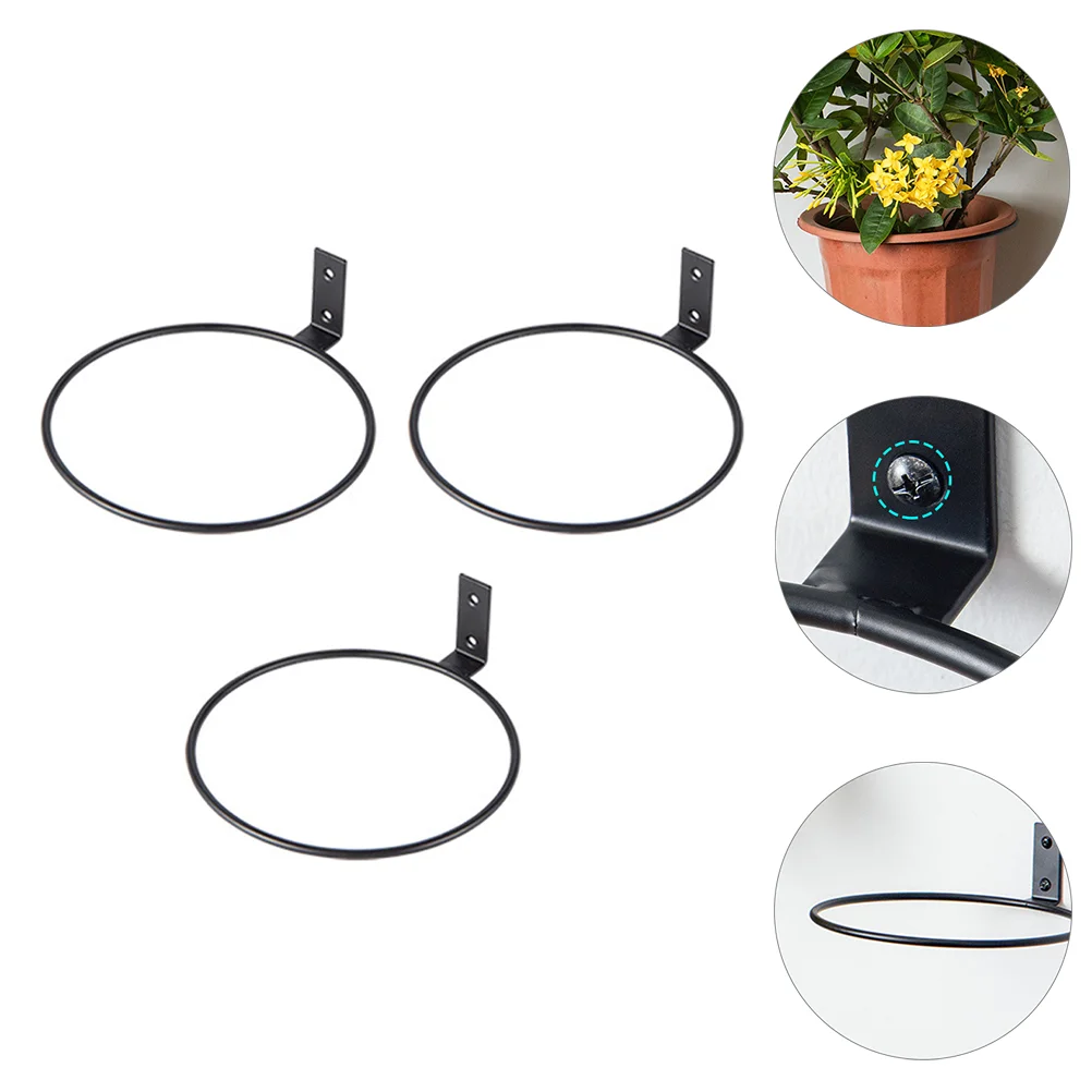 

3pcs Flower Pot Holder Ring Planter Hook Garden Flowerpot Hanger Planter Bracket