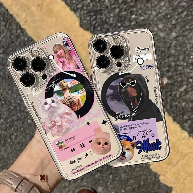 Record-Swift Singer T-Taylor-Clear Space Phone Case For Samsung S20 S21 S22 S23 S24 S25 Fe Plus Ultra Note10 4G 5G Transparent