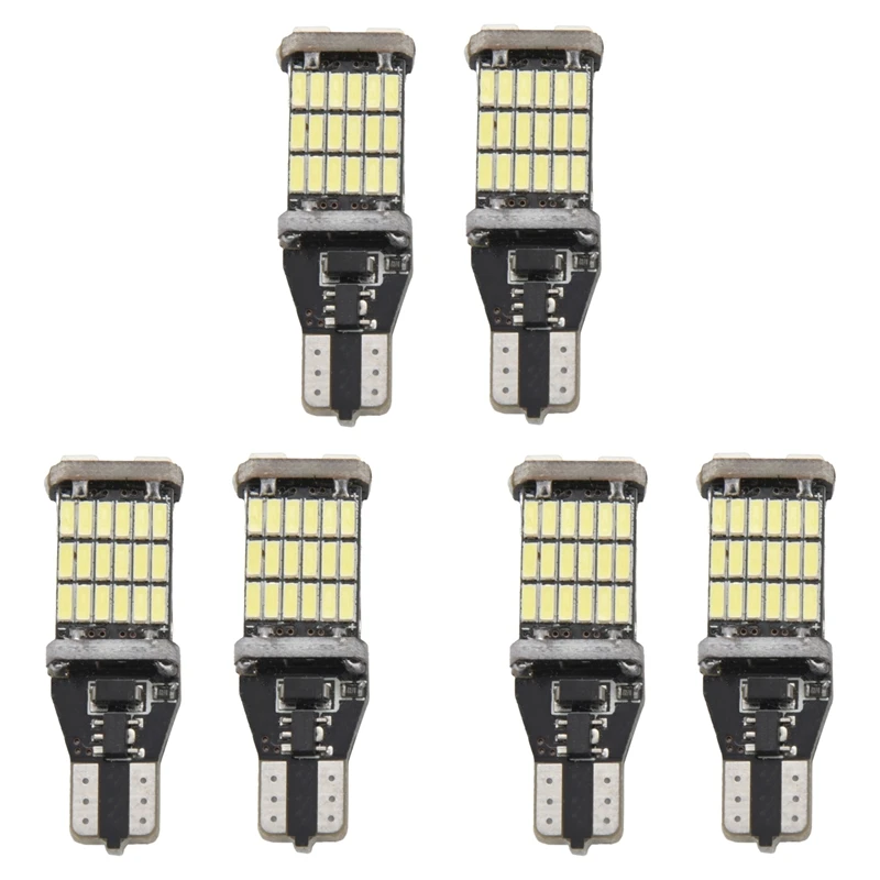 

6Pcs T15 W16W LED Backup Light Bulb 920 921 912 Error Free 4014 45Smd Highlighting Brake Light Bulb Dc12V