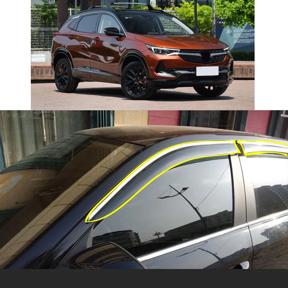 

Стикер для кузова автомобиля, пластиковое оконное стекло, ветрозащитный козырек, защита от дождя/солнца, вентиляционное отверстие для BUICK Encore 2020 2021 2022